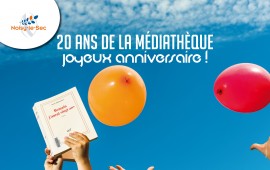 Affiche 20 ans médiathèque 40x602